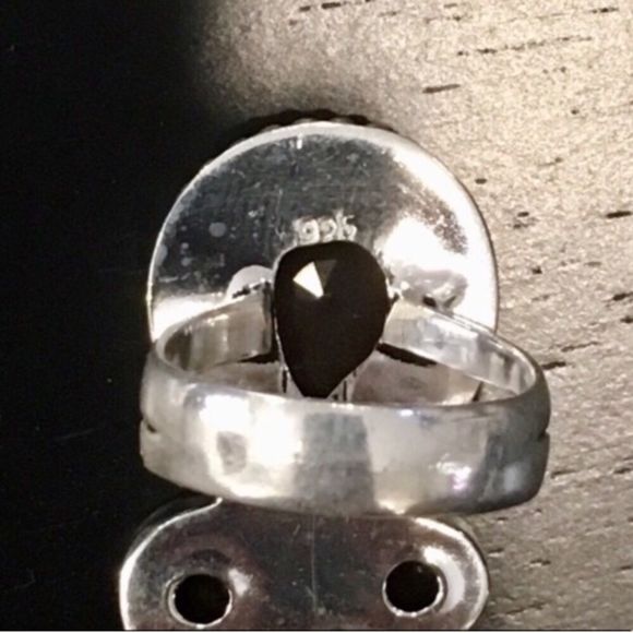 Artisan Golden Orange Topaz Silver Ring Sz 6.25 - Picture 5 of 7